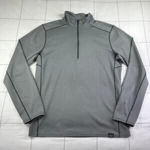 Patagonia Sweater Mens Medium Gray Capilene Midweight Zip Neck Baselayer Hike
